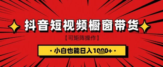 抖音短视频食品橱窗带货，小白轻松上手日入1k+【揭秘】-大伟资源网