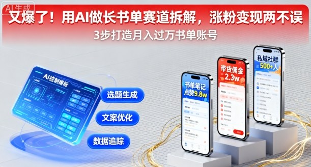 又爆了！用AI做长书单赛道拆解，涨粉变现两不误-大伟资源网