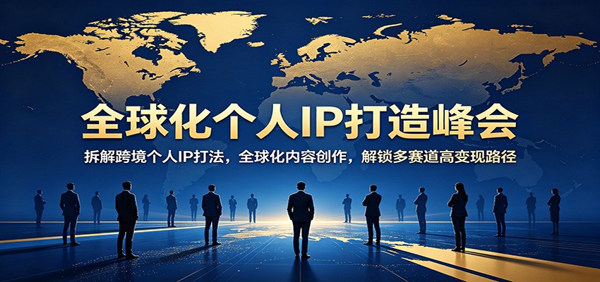 全球化个人IP打造峰会：拆解跨境个人IP打法，全球化内容创作，解锁多赛道高变现路径-大伟资源网