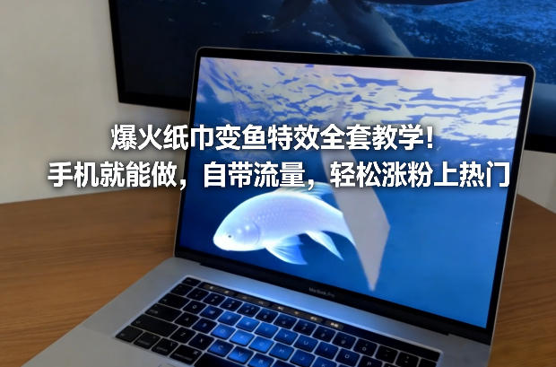 爆火纸巾变鱼特效全套教学！手机就能做，自带流量，轻松涨粉上热门-大伟资源网