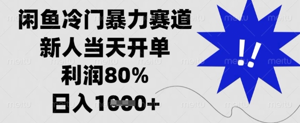 闲鱼冷门暴力赛道，新人当天开单，利润80%，日入数张【揭秘】-大伟资源网