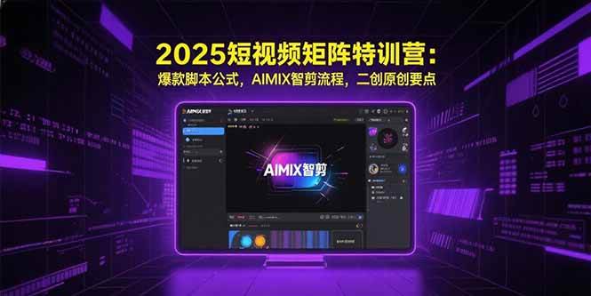 （15475期）2025短视频矩阵特训营：爆款脚本公式，AIMIX智剪流程，二创原创要点-大伟资源网