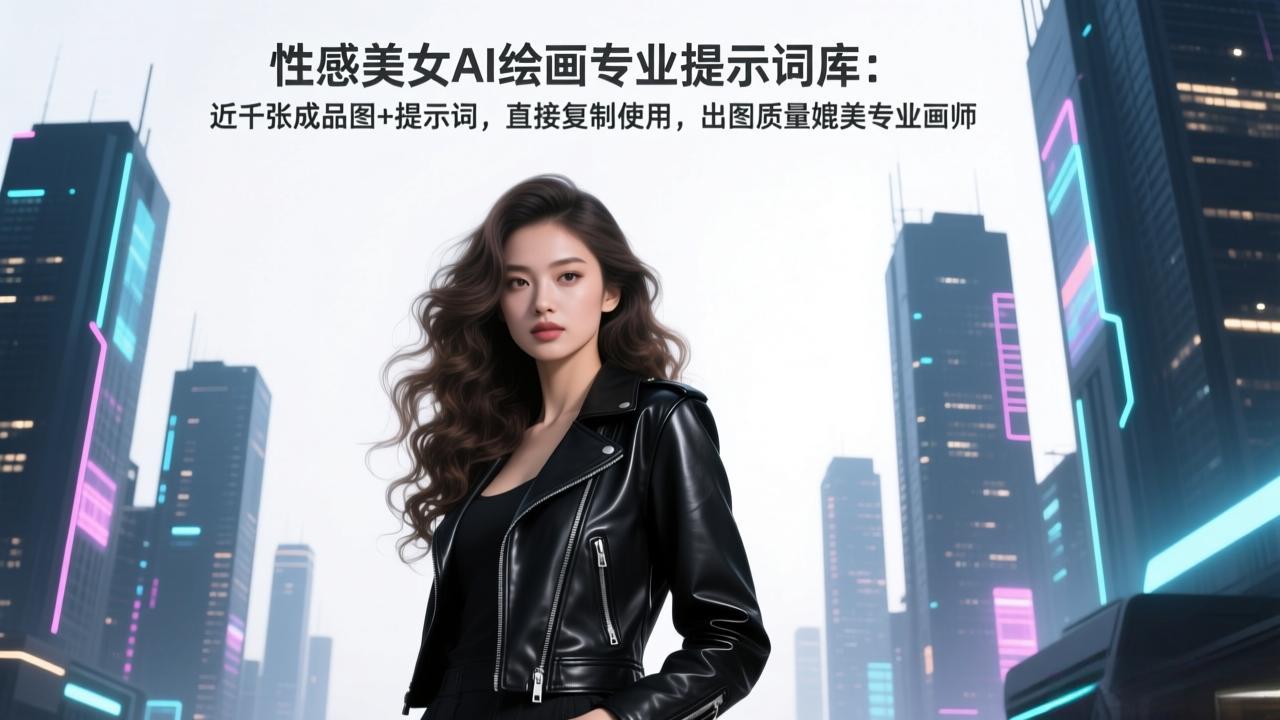 性感美女AI绘画专业提示词库：近千张成品图+提示词，直接复制使用，出图质量媲美专业画师-大伟资源网