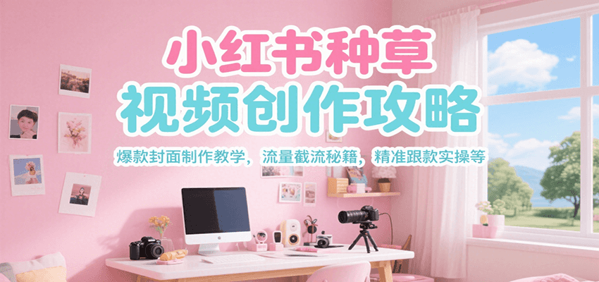 小红书种草视频创作攻略，爆款封面制作教学 ，流量截流秘籍 ，精准跟款实操等-大伟资源网