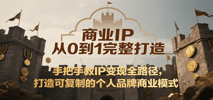 商业IP从0到1完整打造，手把手教IP变现全路径，打造可复制的个人品牌商业模式-大伟资源网