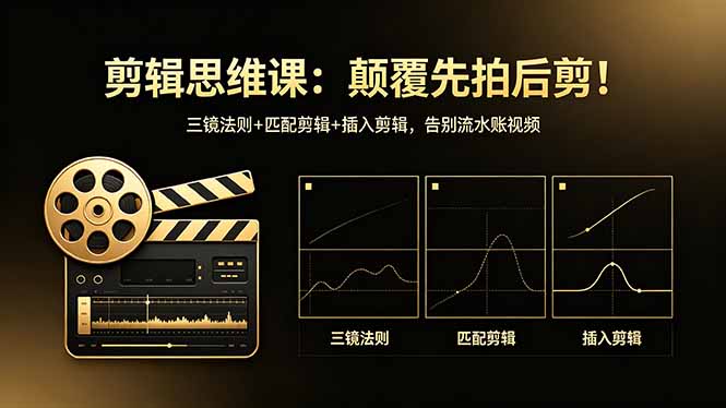 剪辑思维课：颠覆先拍后剪！三镜法则+匹配剪辑+插入剪辑，告别流水账视频-大伟资源网