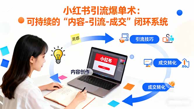 小红书引流爆单术：构建一套低成本 可持续的“内容-引流-成交”闭环系统-大伟资源网