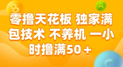 零撸天花板，独家满包技术，不用养机，一小时撸满50+，收益稳定【揭秘】-大伟资源网