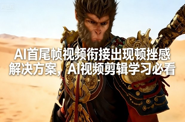 AI首尾帧视频衔接出现顿挫感解决方案，AI视频剪辑学习必看-大伟资源网