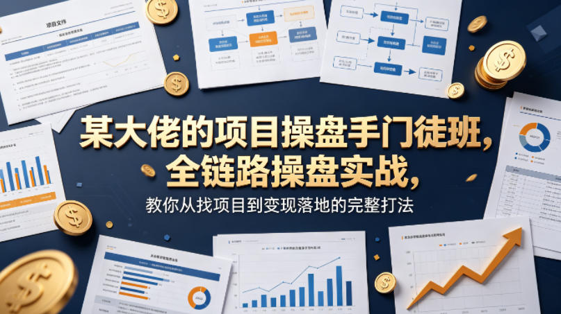 某大佬的项目操盘手门徒班，全链路操盘实战，教你从找项目到变现落地的完整打法-大伟资源网