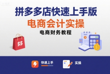 拼多多店快速上手版电商会计实操-电商财务教程-大伟资源网