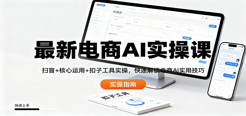 最新电商AI实操课：扫盲+核心运用+扣子工具实操，快速解锁电商AI实用技巧-大伟资源网