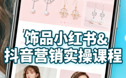 抖音+小红书饰品卖货：货源、开店、内容全教会-大伟资源网