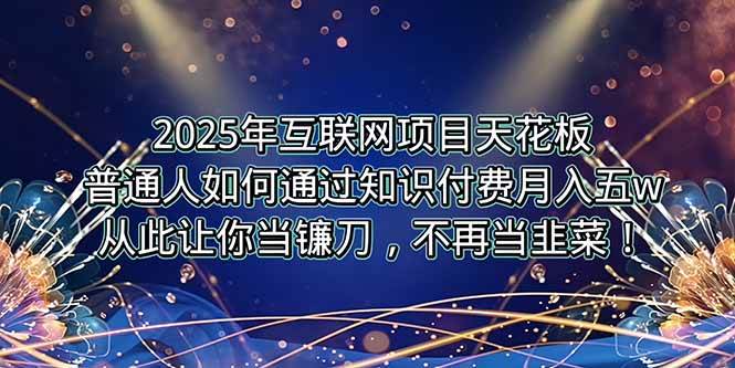 （15354期）2025年互联网项目天花板，普通人如何通过卖项目实现逆风翻盘，月入5W＋！-大伟资源网