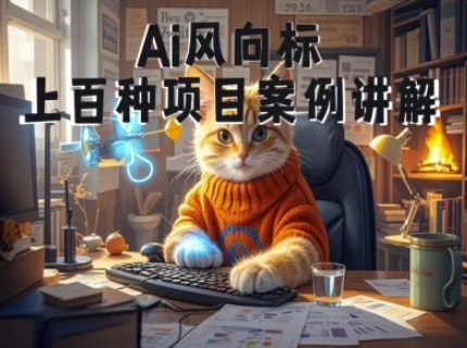 Ai风向标-附100种项目案例玩法-0基础小白到大神ai视频商业应用教学-大伟资源网