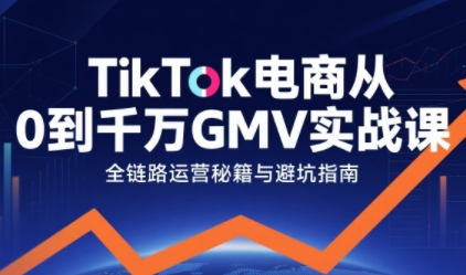 TikTok电商从0到千万GMV实战课，从0到1拆解实战秘籍-大伟资源网