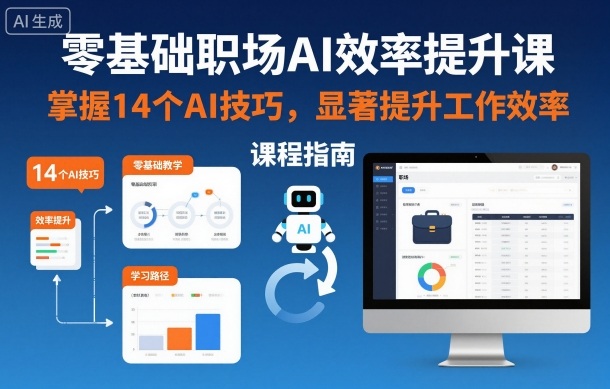 零基础职场AI效率提升课，掌握14个AI技巧，显著提升工作效率-大伟资源网