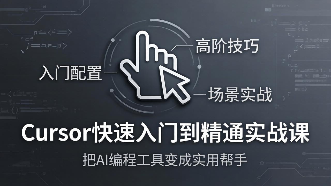 Cursor快速入门到精通实战课：入门配置+高阶技巧+场景实战，把AI编程工具变成实用帮手-大伟资源网