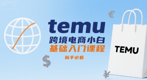 temu跨境电商小白基础入门课程，新手必看-大伟资源网