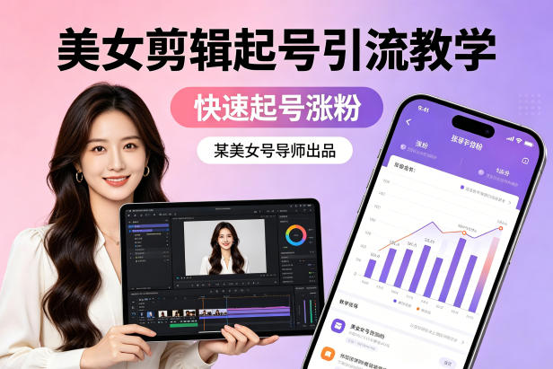 某美女号导师出品：美女剪辑起号引流教学，快速起号涨粉-大伟资源网