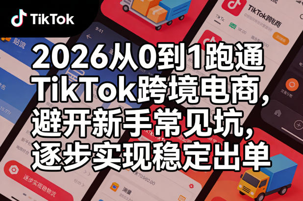 2026从0到1跑通TikTok跨境电商，避开新手常见坑，逐步实现稳定出单(更新0414)-大伟资源网