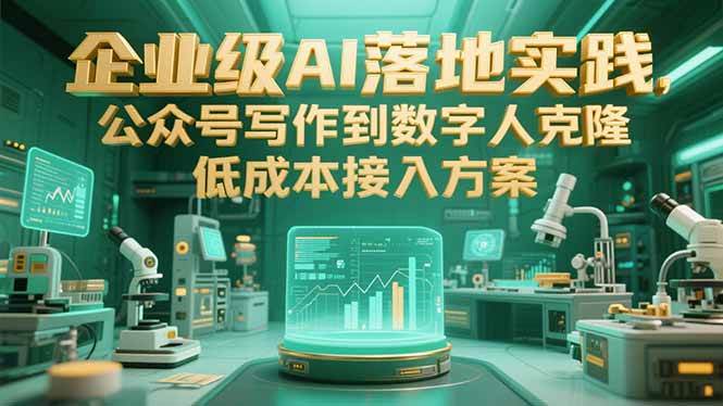 （15305期）企业级AI落地实践，公众号写作到数字人克隆，低成本接入方案-大伟资源网