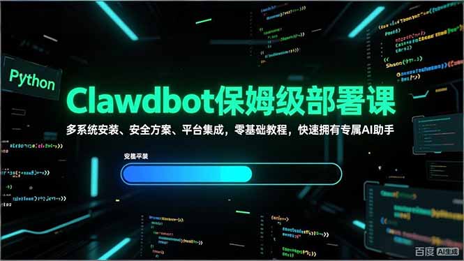 Clawdbot保姆级部署课，多系统安装、安全方案、平台集成，零基础教程，快速拥有专属AI助手-大伟资源网