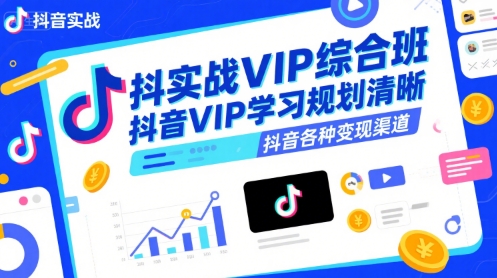 抖音实战VIP综合班，抖音VIP学习规划请晰抖音各种变现渠道-大伟资源网