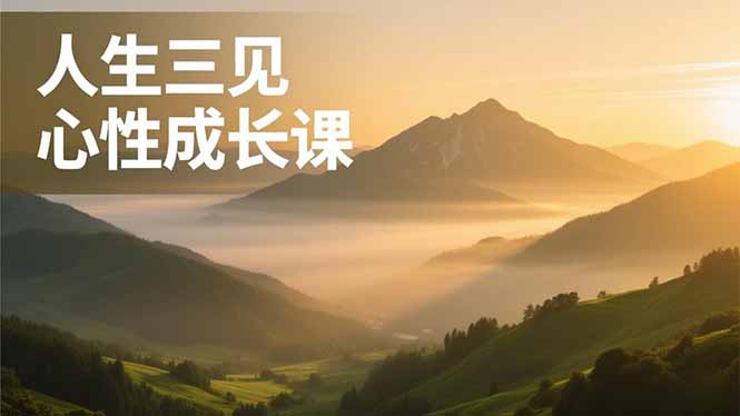 人生三见心性成长课，见天地众生自己，搞透人性安顿身心，活出清晰自我，内在富足无价-大伟资源网