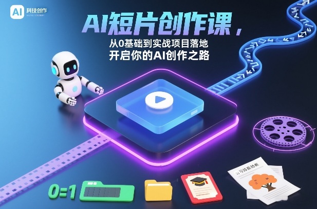 AI短片创作课，从0基础到实战项目落地，开启你的AI创作之路(更新0411)-大伟资源网