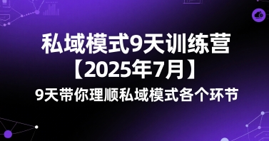 私域模式9天训练营【2025年7月】9天带你理顺私域模式各个环节-大伟资源网