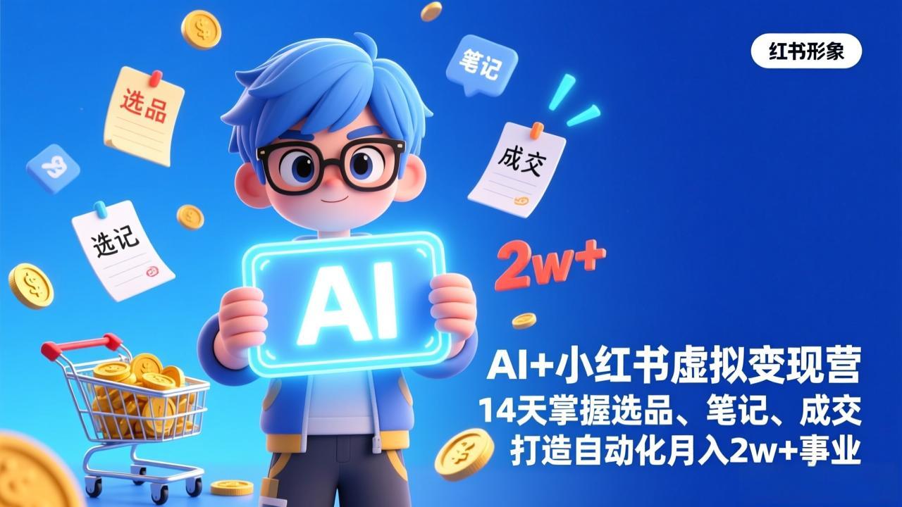 AI+小红书虚拟变现营(完结-大伟资源网