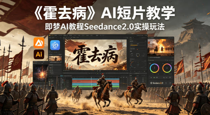 《霍去病》AI短片教学，即梦AI教程Seedance2.0实操玩法-大伟资源网