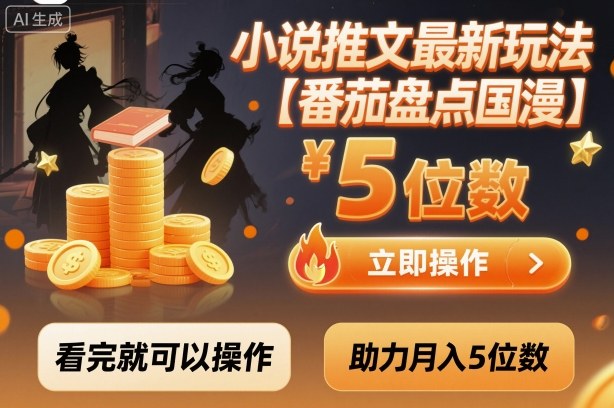 小说推文最新玩法，助力月入5位数【番茄盘点国漫】玩法，看完就可以操作-大伟资源网