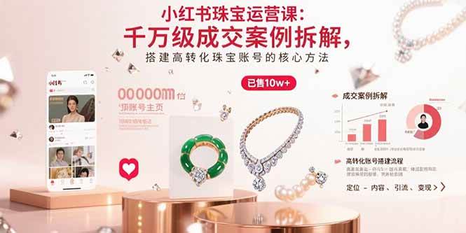 （15742期）小红书珠宝运营课：千万级成交案例拆解，搭建高转化珠宝账号的核心方法-大伟资源网