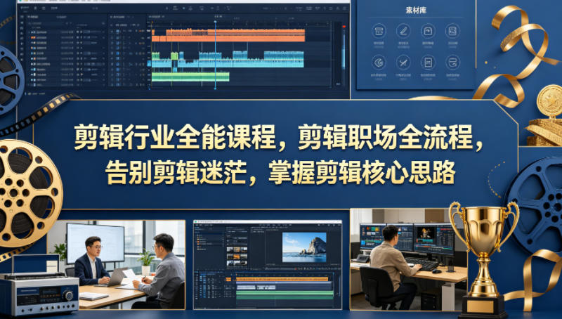 剪辑行业全能课程，剪辑职场全流程，告别剪辑迷茫，掌握剪辑核心思路ㅤ-大伟资源网