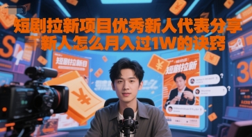 短剧拉新项目优秀新人代表分享新人怎么月入过1W的诀窍-大伟资源网