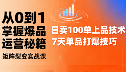 抖音小店爆品打造与矩阵裂变实战课-大伟资源网