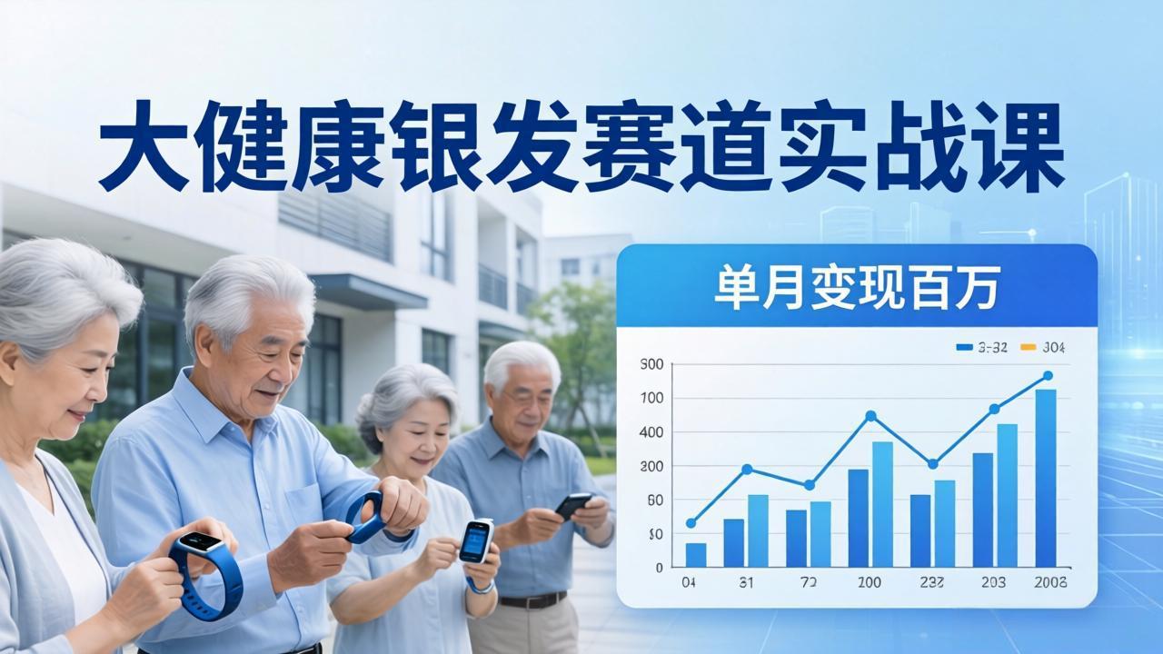 大健康银发赛道实战课：拆解视频号线索型 IP 单月变现百万逻辑，教你精准获客高效变现-大伟资源网