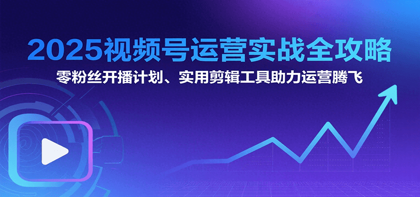 2025视频号运营实战全攻略：零粉丝开播计划、起号到到变现思维逻辑方法-大伟资源网