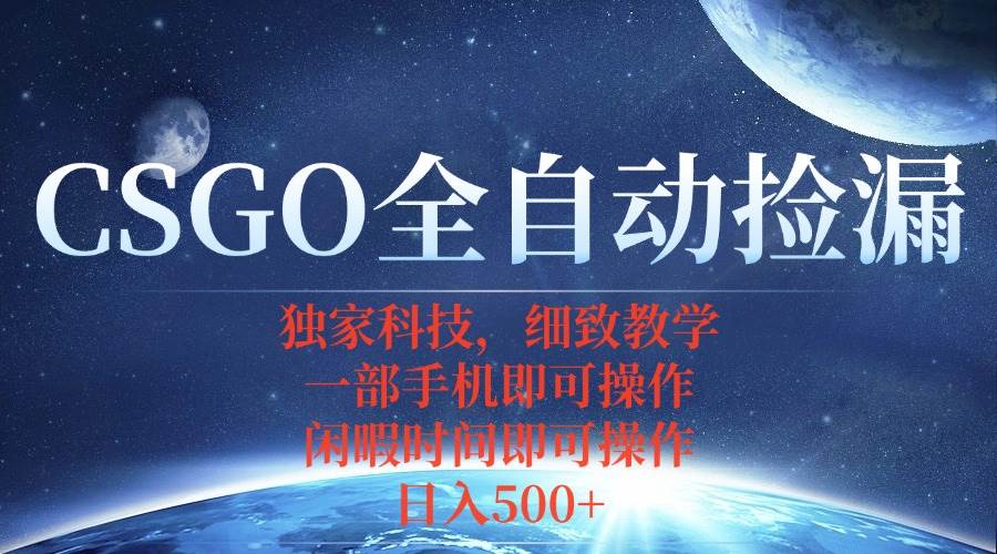 （15979期）CSGO自动捡漏项目，最新独家玩法，不用挂机不用玩游戏，一个手机即可操…-大伟资源网