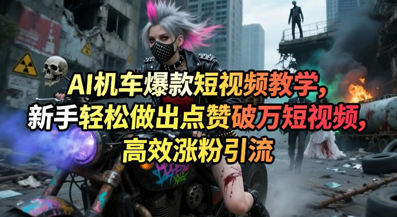 AI机车爆款短视频教学，新手轻松做出点赞破万短视频，高效涨粉引流-大伟资源网