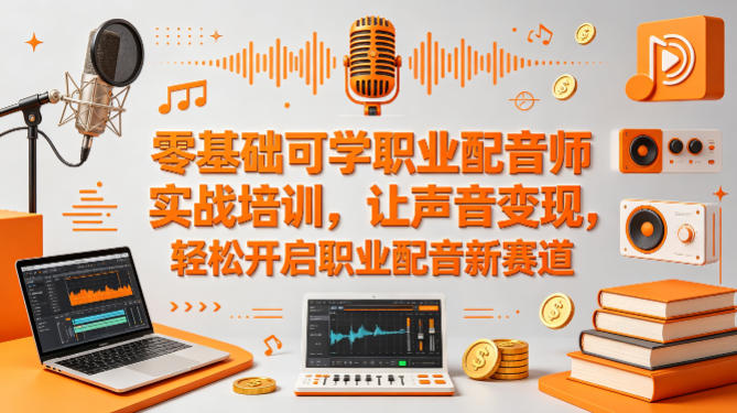 零基础可学职业配音师实战培训，让声音变现，轻松开启职业配音新赛道-大伟资源网
