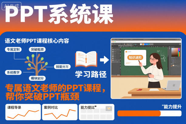 PPT系统课，专属语文老师的PPT课程，帮你突破PPT瓶颈-大伟资源网
