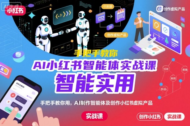 AI小红书智能体实战课，手把手教你用AI制作智能体及创作小红书虚拟产品，提效+内容商业化-大伟资源网