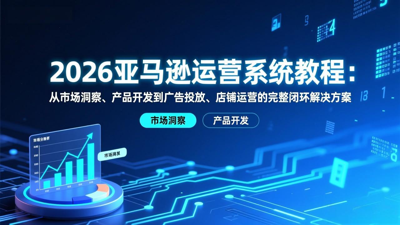 2026亚马逊运营系统教程：从市场洞察、产品开发到广告投放、店铺运营的完整闭环解决方案-大伟资源网
