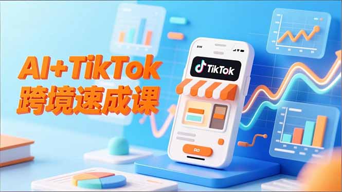 AI+TikTok跨境速成课，智能翻译、店铺定位、流程拆解，7天高效上线运营-大伟资源网
