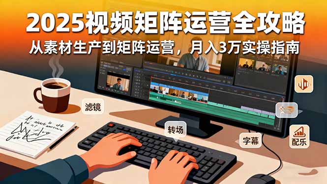 2025短视频矩阵运营全攻略：从素材生产到矩阵运营，月入3万实操指南-大伟资源网