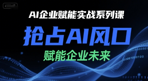 AI企业赋能实战系列课，抢占AI风口，赋能企业未来-大伟资源网