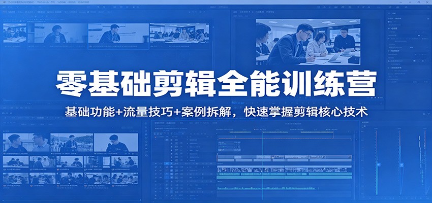 零基础剪辑全能训练营：基础功能+流量技巧+案例拆解，快速掌握剪辑核心技术-大伟资源网